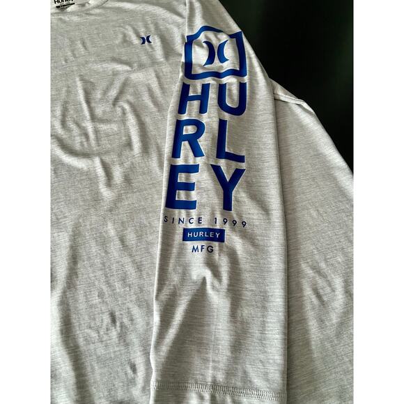 HURLEY Gray Long Sleeve Rash Guard w/Sleeve Graphics Mens sz XL - Picture 4 of 9